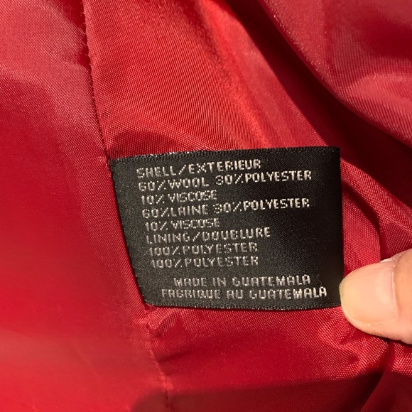 No longer for sale.  Red wool blend coat. Petite size 6.  Excellent condition - Picture 5 of 5